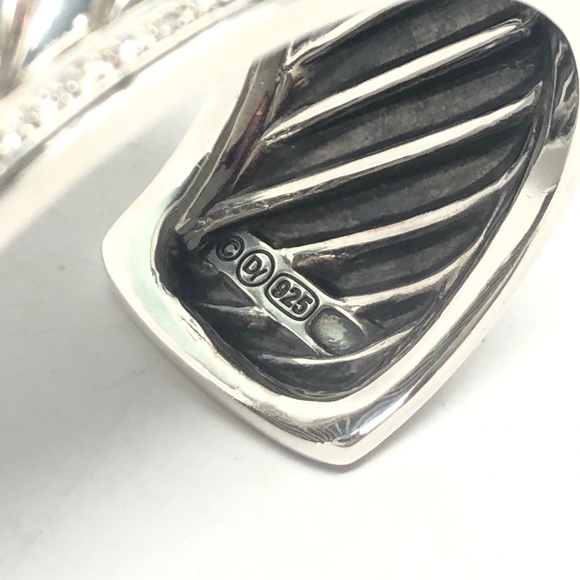 David Yurman Diamond Large Sculpted Cable Cuff Bracelet .925 - Picture 12 of 12